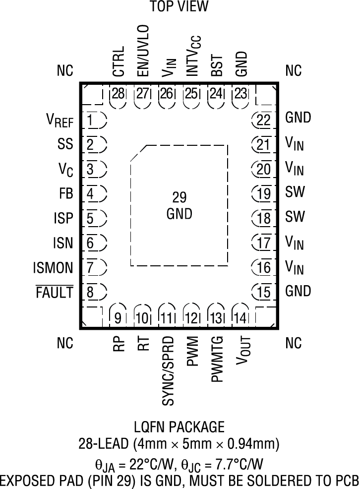 LT8376 Pin Configuration