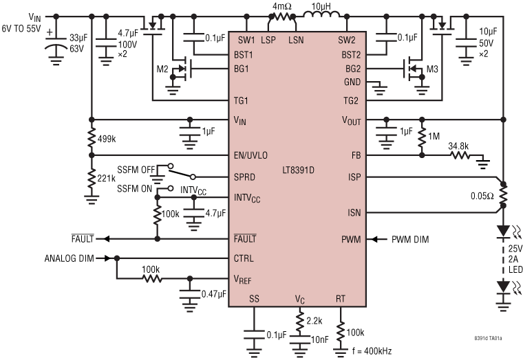 LT8391D Application Circuit