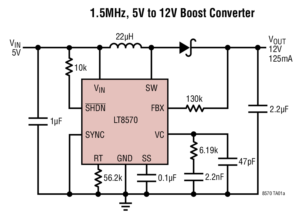 1.5MHz, 5V to 12V Boost Converter