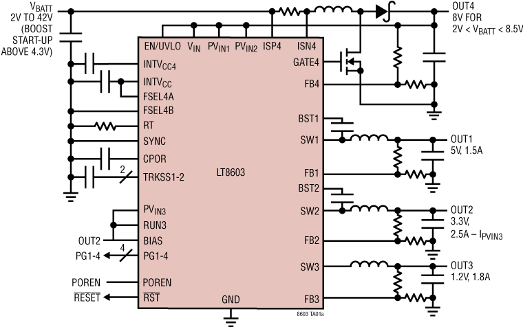 LT8603 Application Circuit