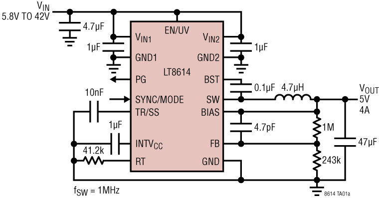 LT8614 Application Circuit