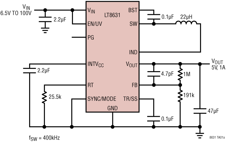 LT8631 Application Circuit