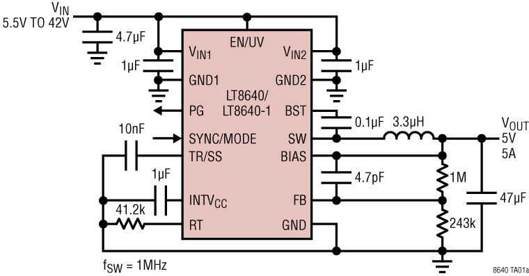 LT8640/LT8640-1 Application Circuit