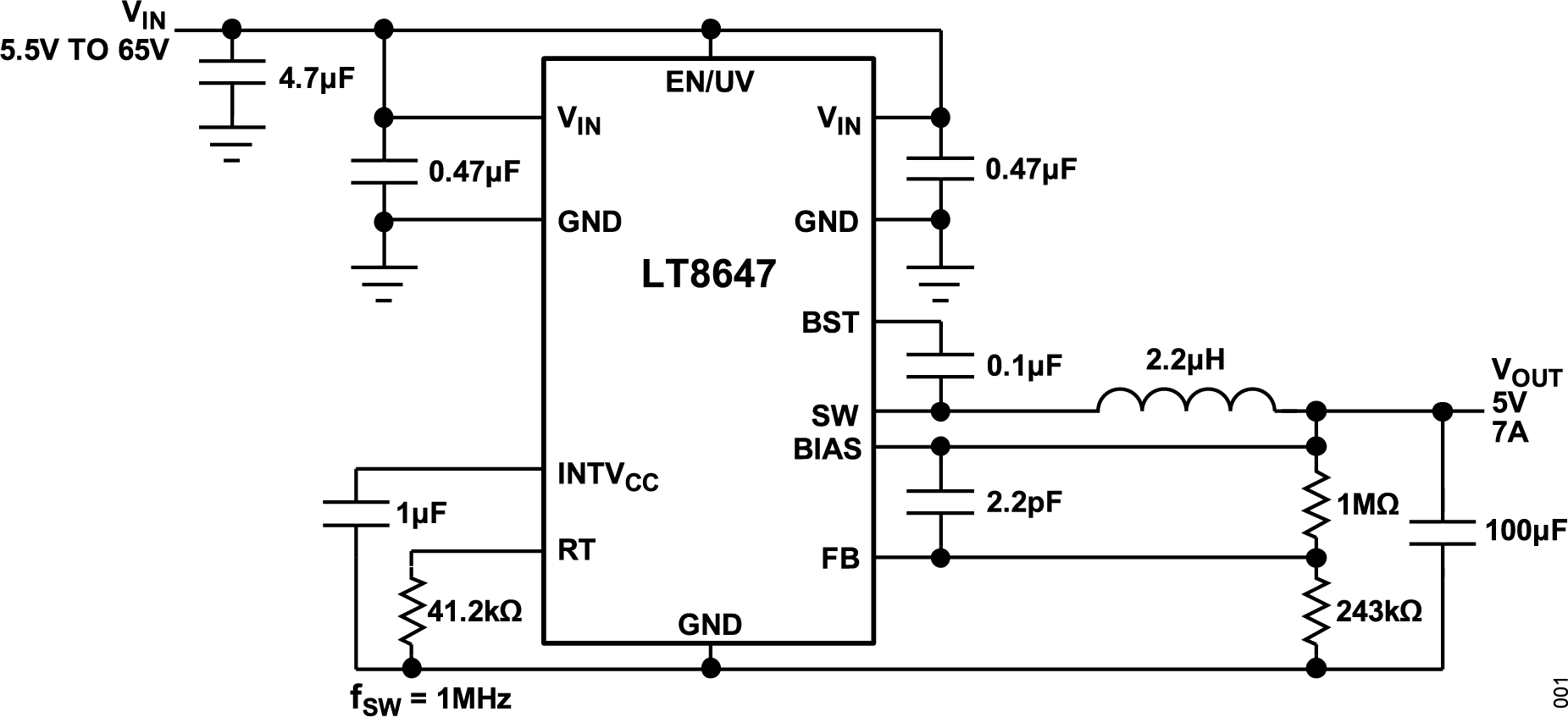 LT8647 Typical Application