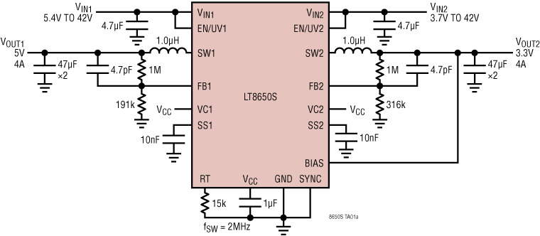 LT8650S Application Circuit