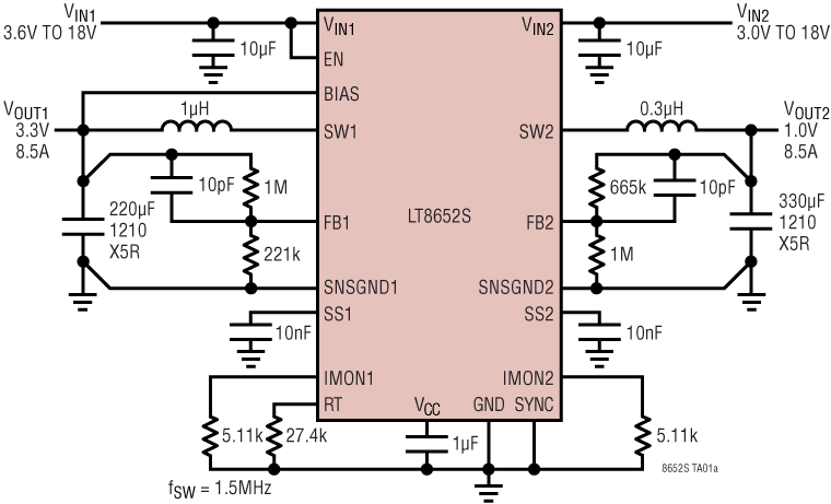 LT8652S Application Circuit