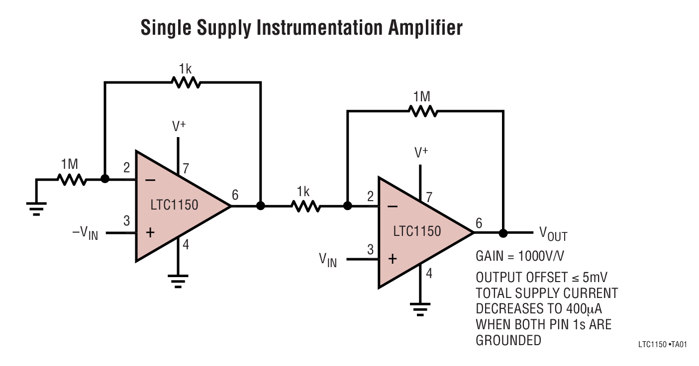 Single Supply Instrumentation Amplifier