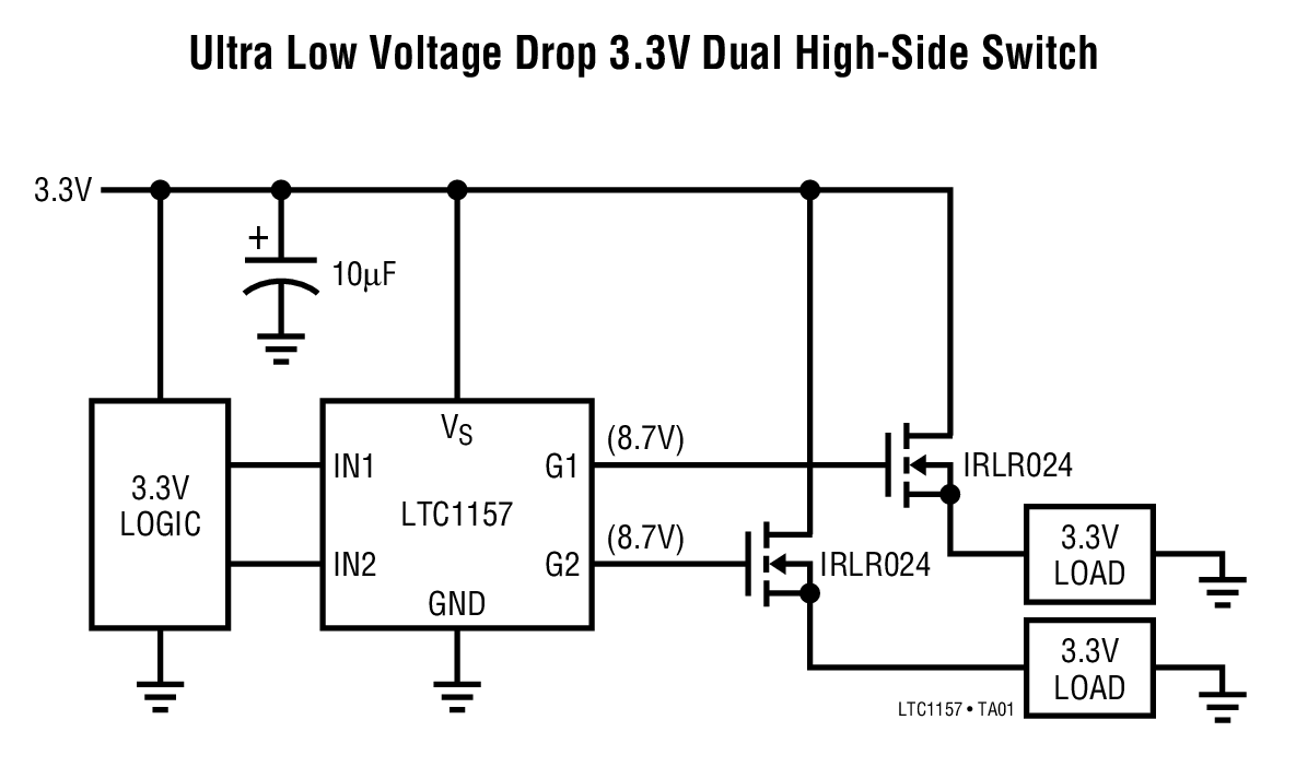 Ultra Low Voltage Drop 3.3V Dual High-Side Switch
