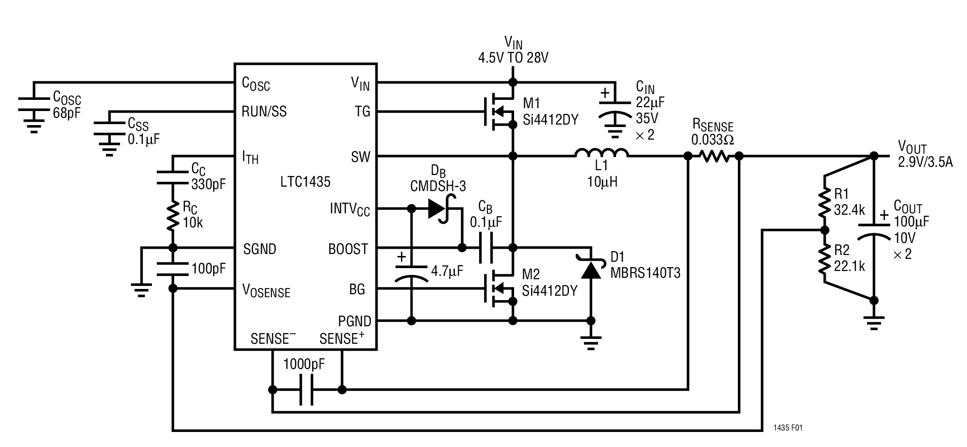 Figure 1. High Efficiency Step-Down Converter