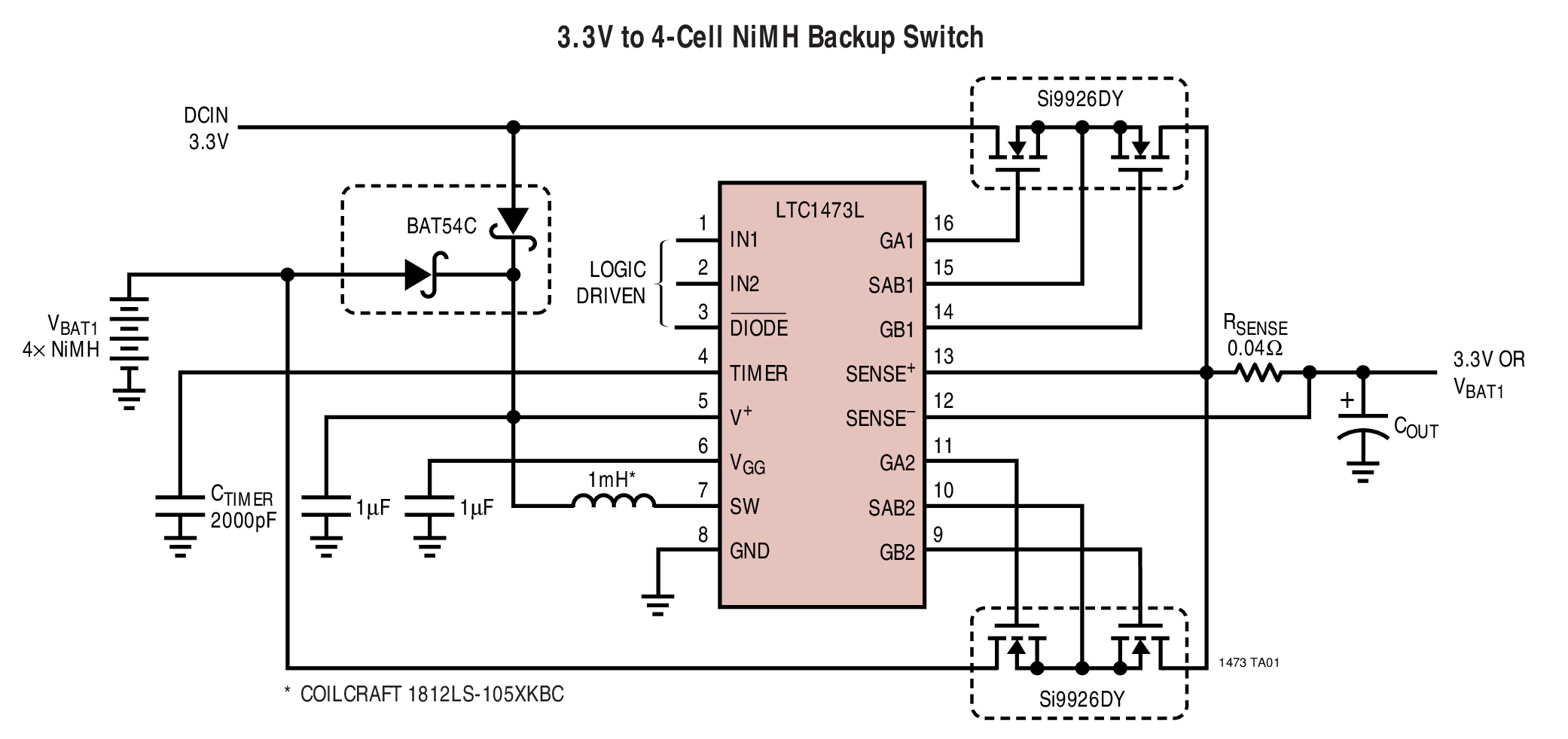 3.3V to 4-Cell NiMH Backup Switch