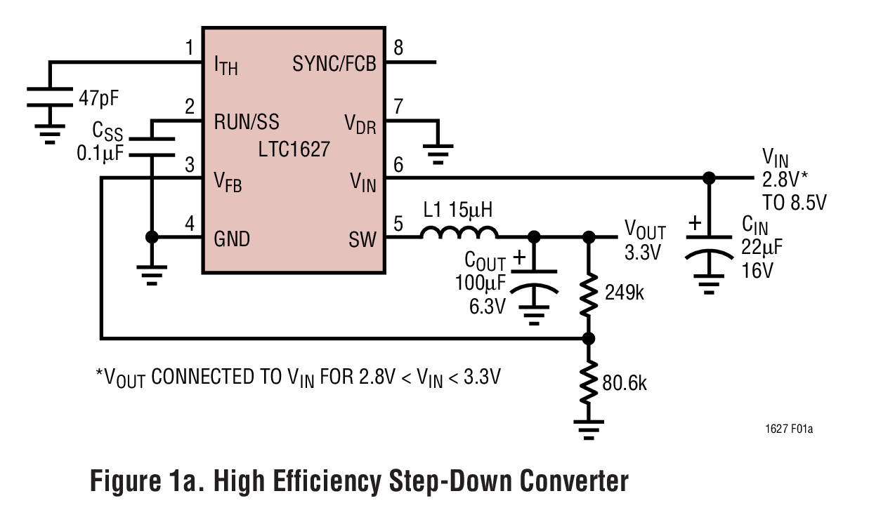 Figure 1a. High Efficiency Step-Down Converter