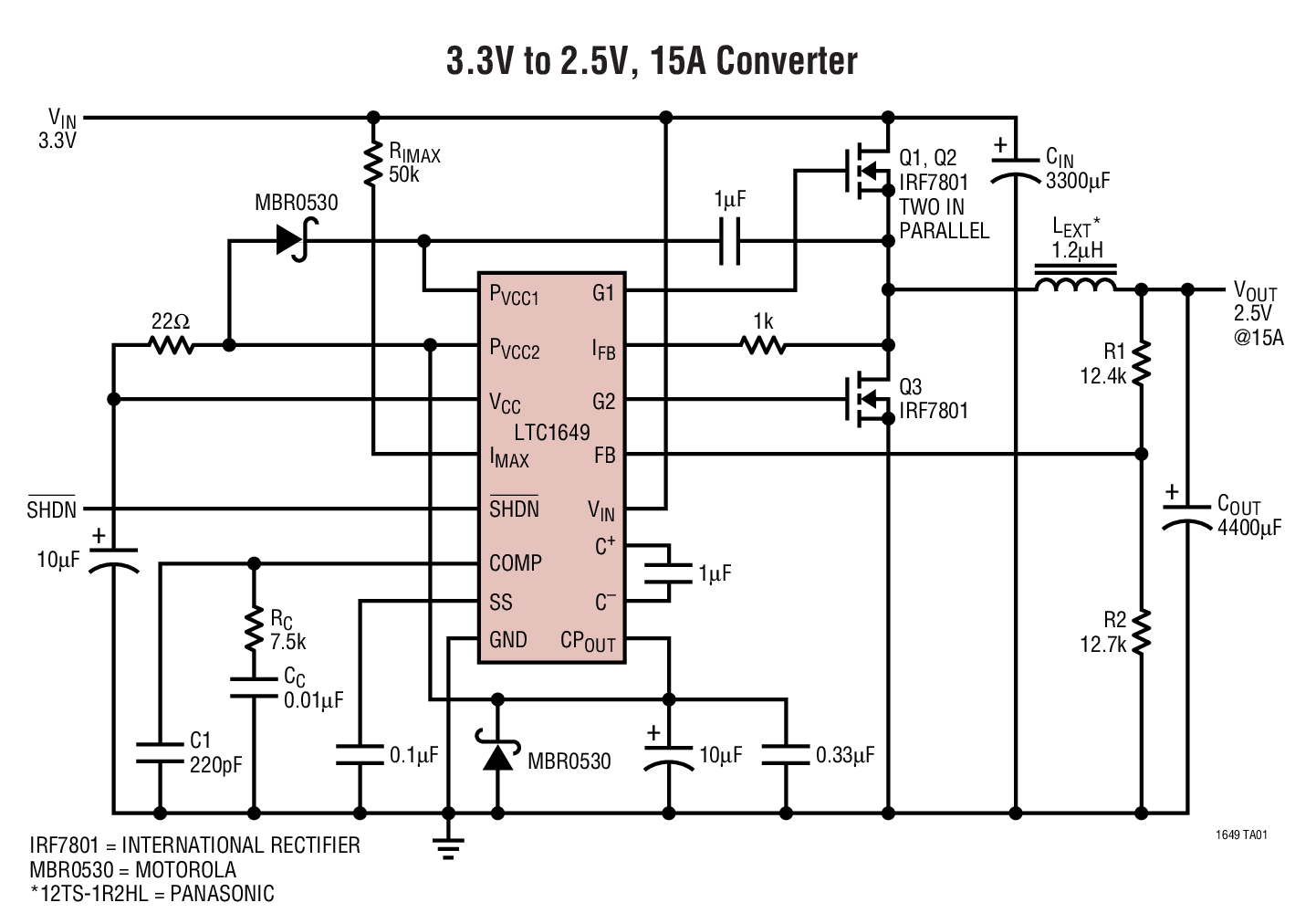 3.3V to 2.5V, 15A Converter