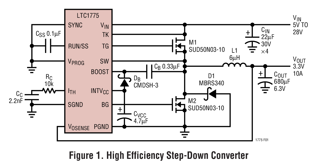 Figure 1. High Efficiency Step-Down Converter