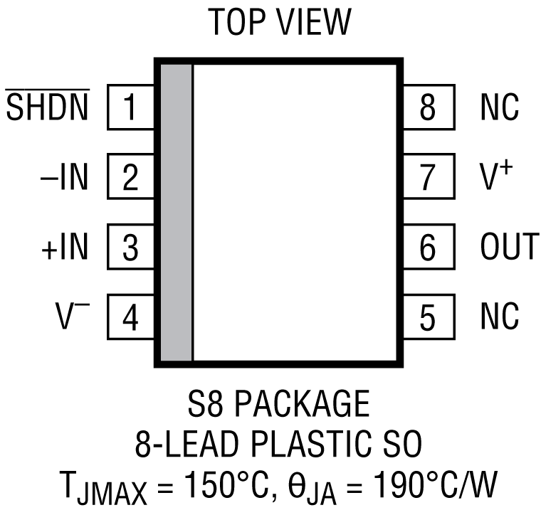 LTC2050-2050HV Pin Configuration