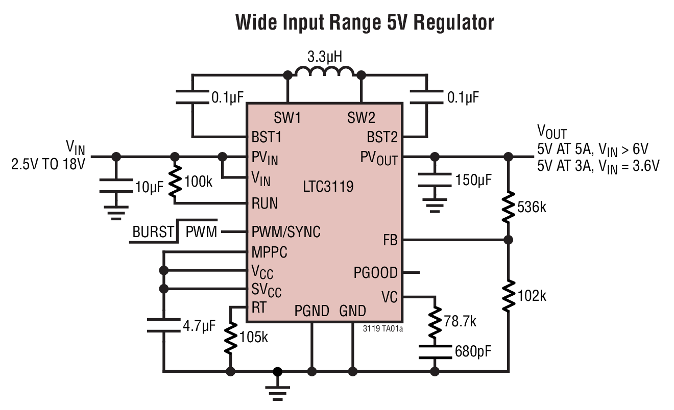 Wide Input Range 5V Regulator