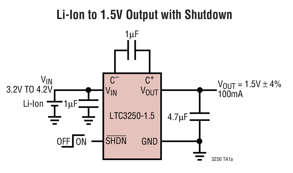 Li-Ion to 1.5V Output with Shutdown