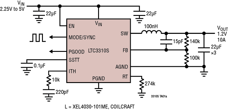 LTC3310S Application Circuit