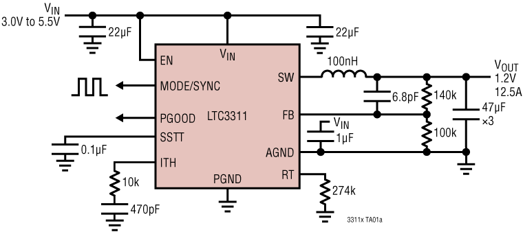 LTC3311 Application Circuit