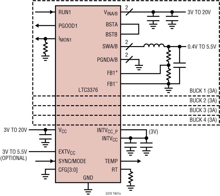 LTC3376 Application Circuit