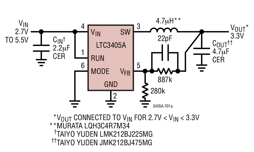 Figure 1a. High Efficiency Step-Down Converter