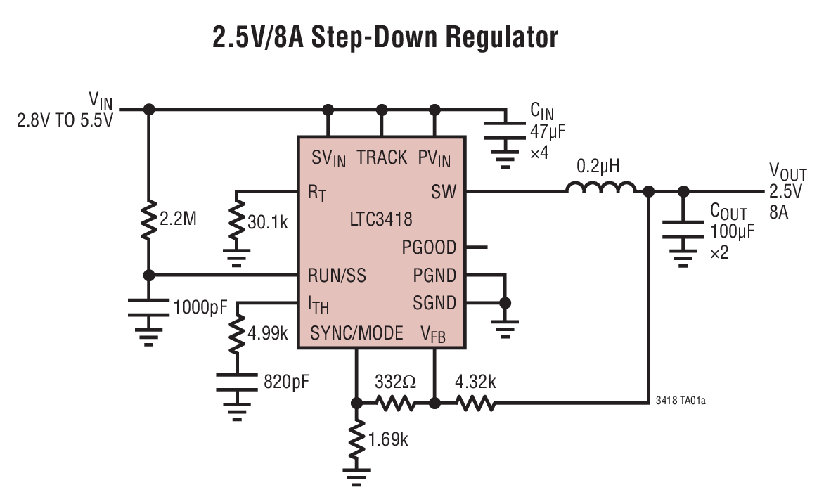 2.5V/8A Step-Down Regulator
