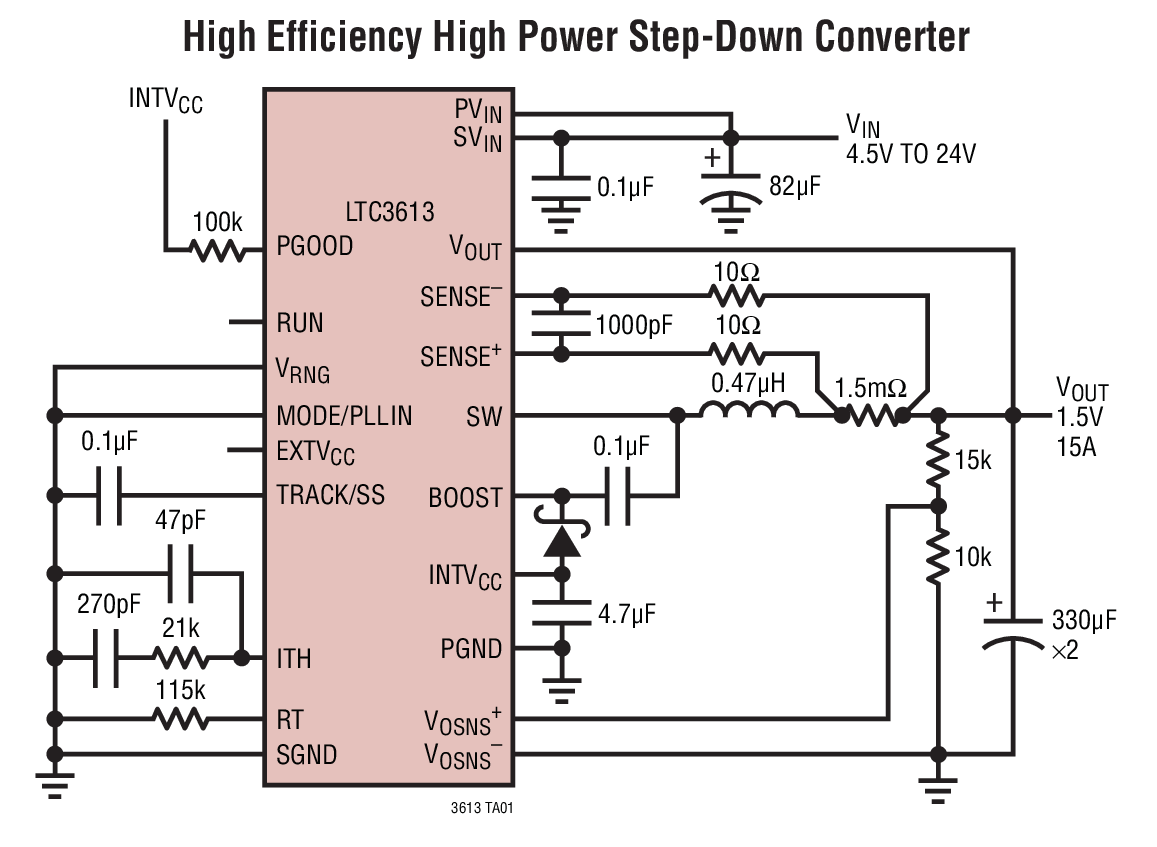 High Efficiency High Power Step-Down Converter