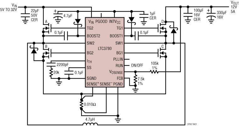LTC3780 Application Circuit