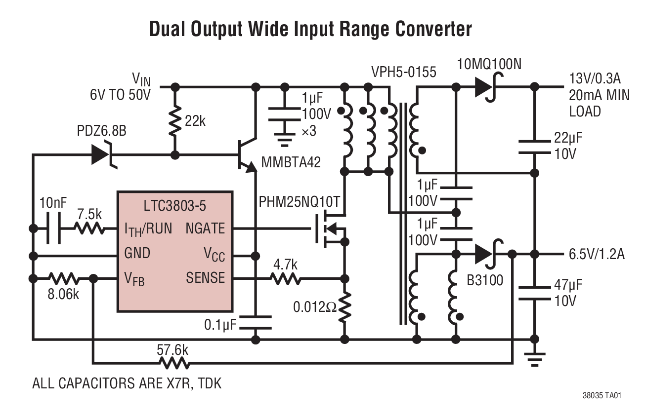 Dual Output Wide Input Range Converter
