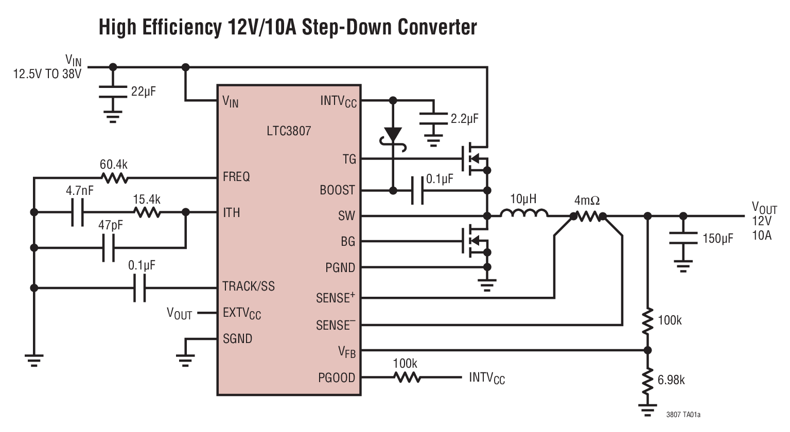 High Efficiency 12V/10A Step-Down Converter