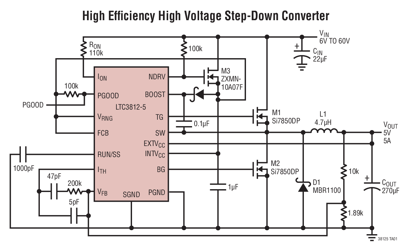 High Efﬁciency High Voltage Step-Down Converter