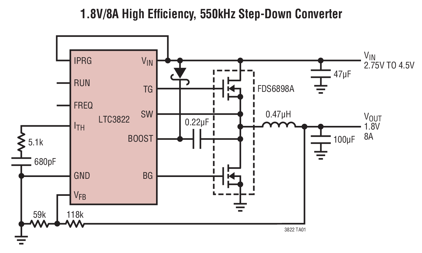 1.8V/8A High Efﬁciency, 550kHz Step-Down Converter