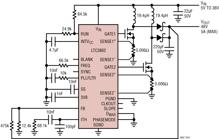LTC3862 Application Circuit