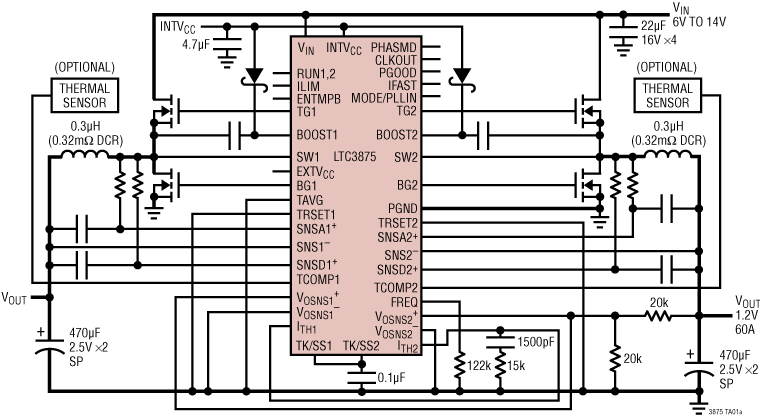 LTC3875 Application Circuit