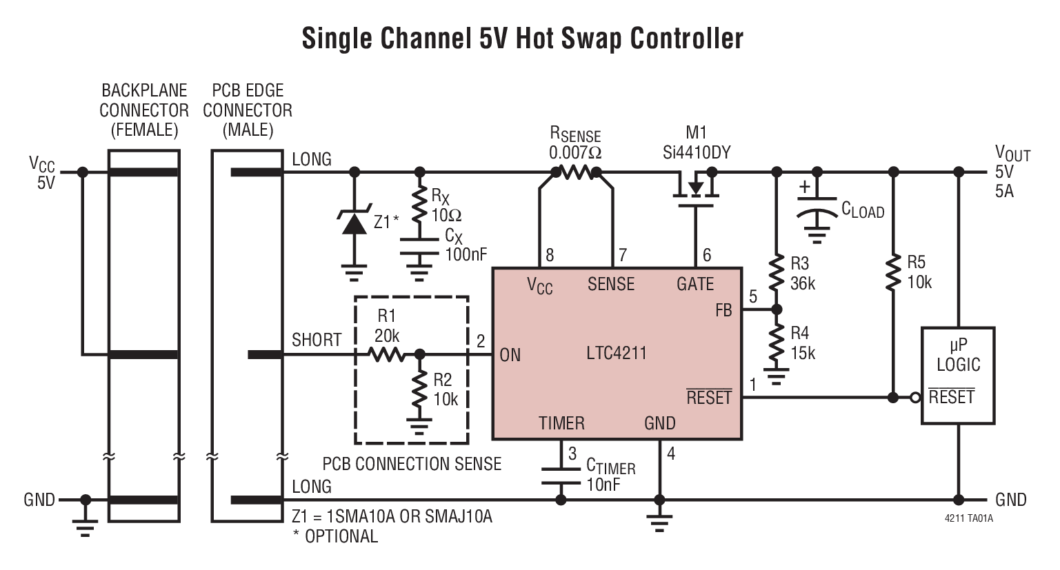 Single Channel 5V Hot Swap Controller