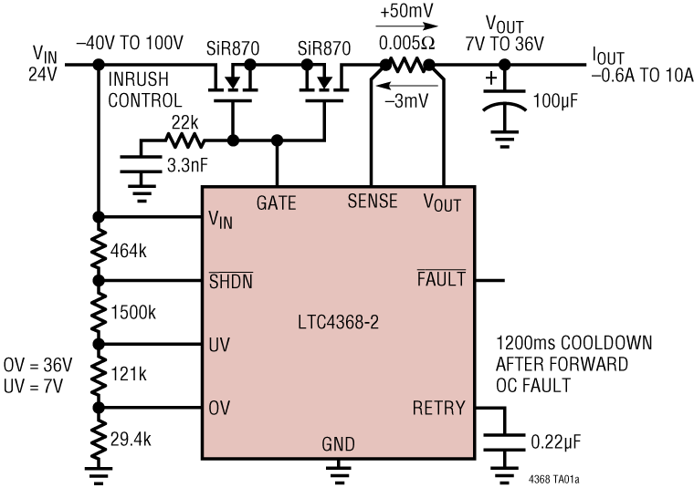 LTC4368 Application Circuit