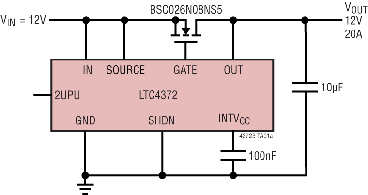 LTC4372/LTC4373 Application Circuit