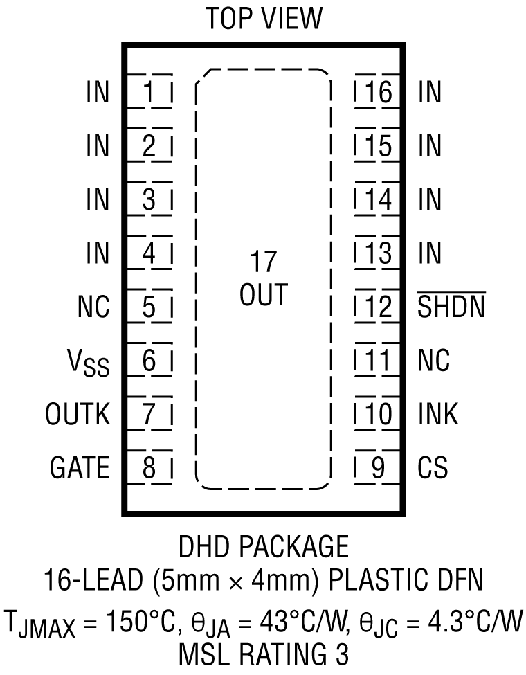 LTC4376 Pin Configuration