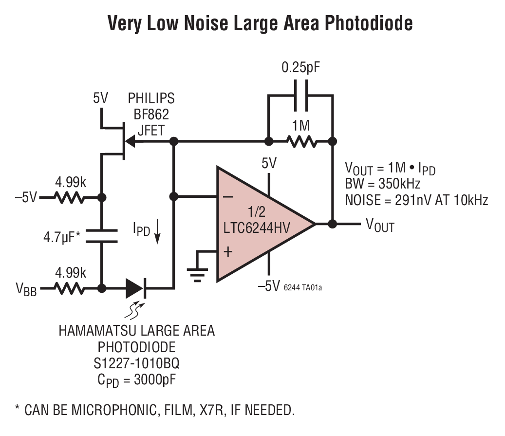 Very Low Noise Large Area Photodiode