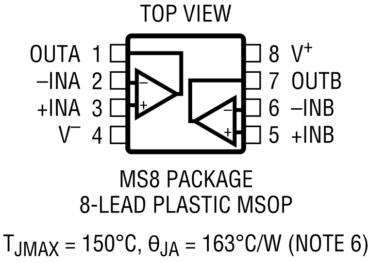 LTC6255-6256-6257 Pin Configuration