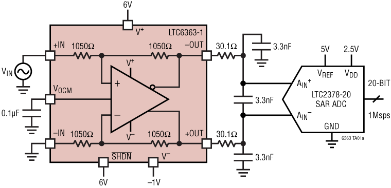 LTC6363 Application Circuit