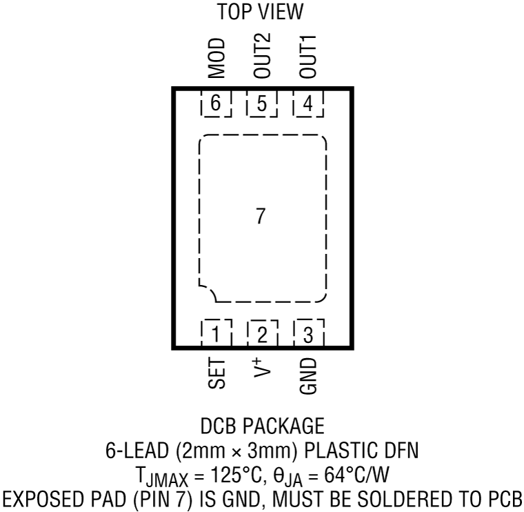 LTC6908-1-6908-2 Pin configuration