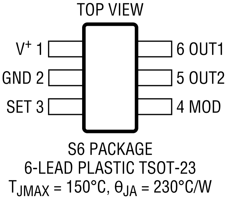 LTC6908-1-6908-2 Pin Configuration