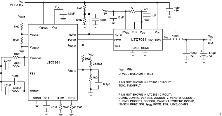 LTC7051 Typical Application Circuit