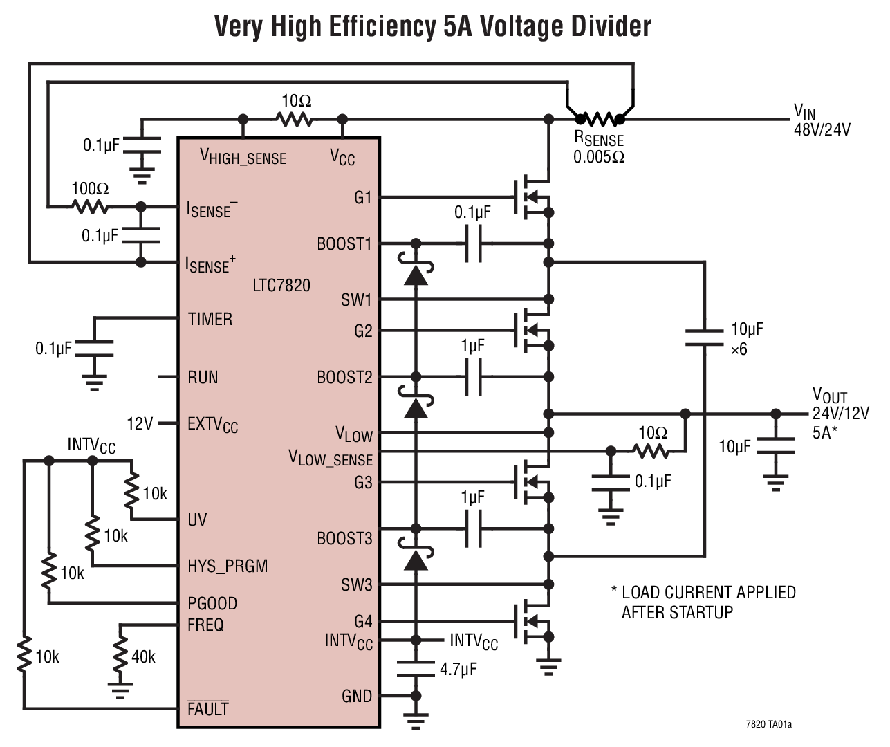 Very High Efficiency 5A Voltage Divider