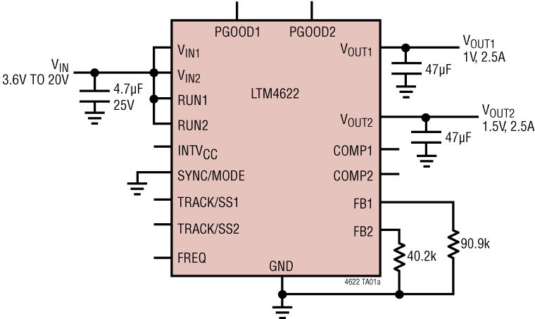 LTM4622 Application Circuit
