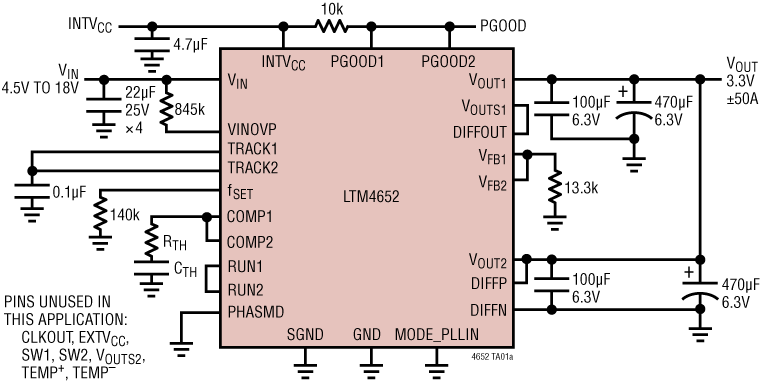 LTM4652 Application Circuit