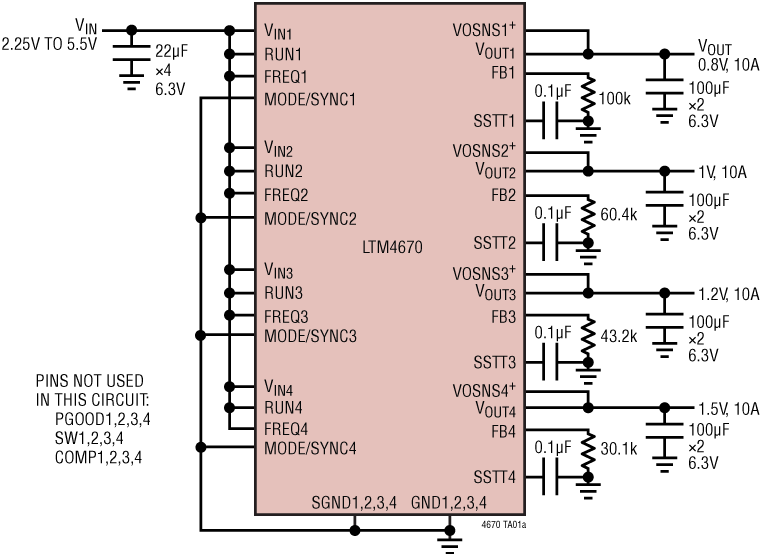 LTM4670 Application Circuit