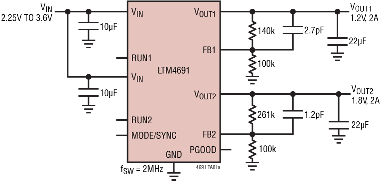 LTM4691 Application Circuit
