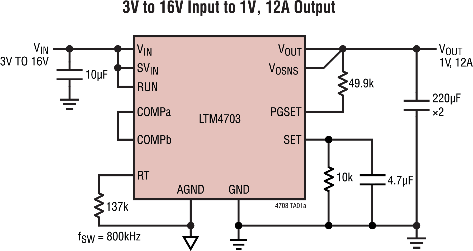 LTM4703 Tpical Application Crcuit