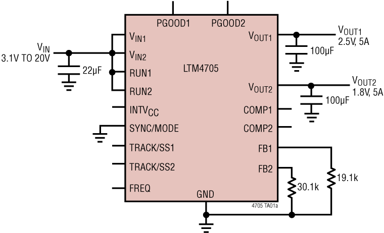 LTM4705 Application Circuit